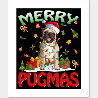 Merry Pugmas 2022 Xmas Pug Christmas Party Pug Lover Posters and Art